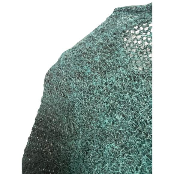 Ann Taylor LOFT Sweater M Medium Green Fuzzy Alpaca Wool - Picture 5 of 5